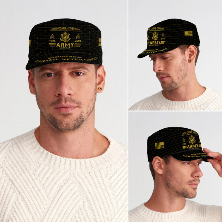 Personalized US Veteran Cap - Military Cap - Earned Never Given