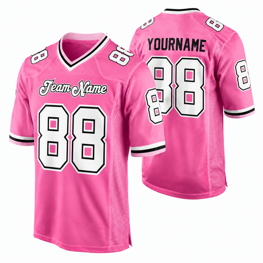 Personalized Pink Thunder Football Jersey – Custom Name & Number Game Day Shirt- GFN01FJ005