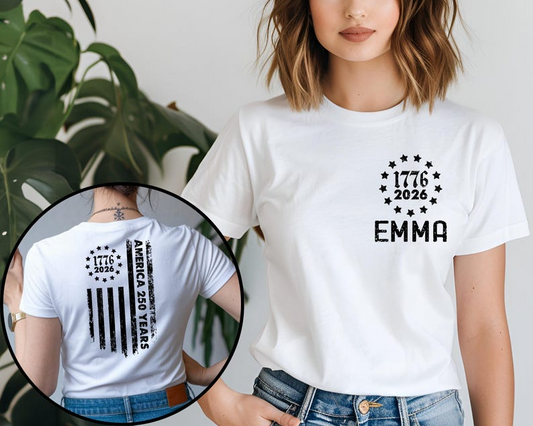 Personalized Independence Day Shirt, 250 Years of USA Gift, Custom Happy Birthday Tshirt