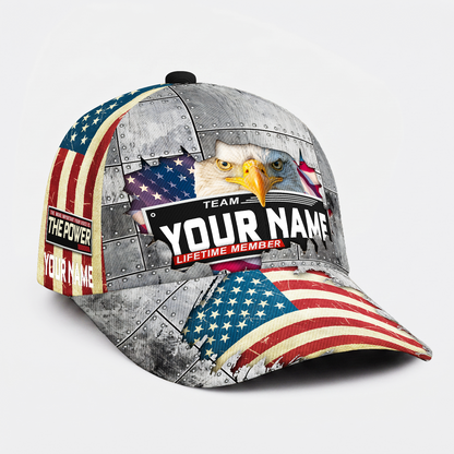 Personalized Eagle Legacy Member Baseball Cap – Custom Name Patriotic Flag Hat