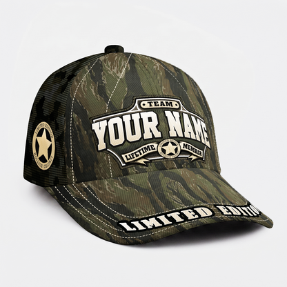 Personalized Lifetime Member Camo Trucker Cap – Custom Name Limited Edition Hat