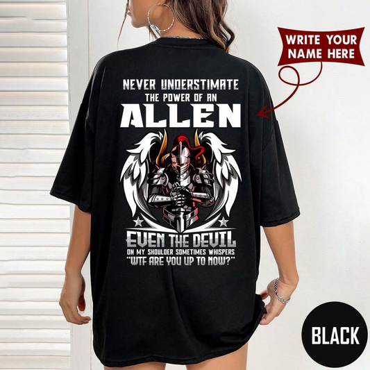 NEVER UNDERESTIMATE THE POWER OF AN ALLEN EVEN THE DEVIL ON MY SHOULDER SOMETIMES WHISPERS WTF ARE YOU UP TO NOW?