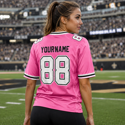 Personalized Pink Thunder Football Jersey – Custom Name & Number Game Day Shirt- GFN01FJ005