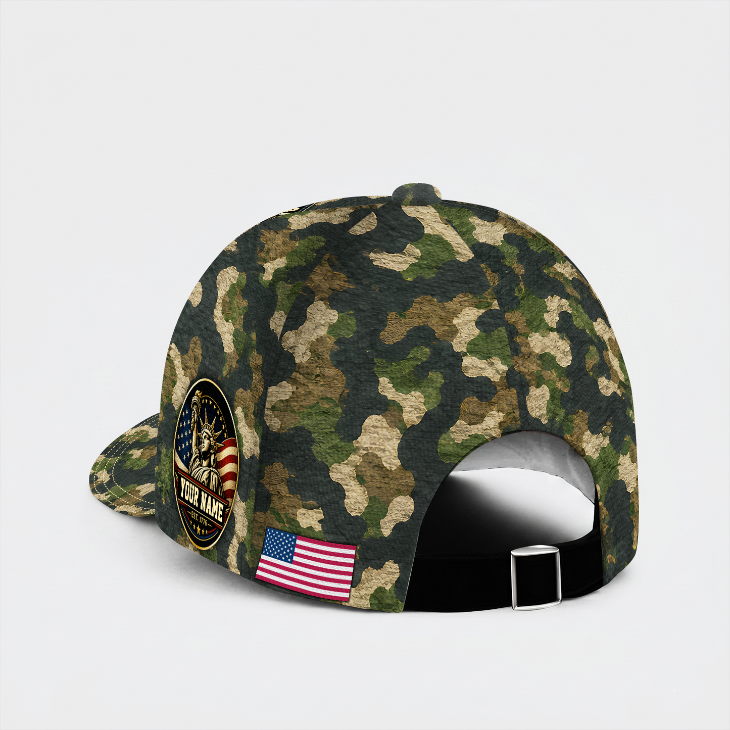 Personalized 250 Years Freedom Camo Cap – Custom Name Patriotic Eagle Hat