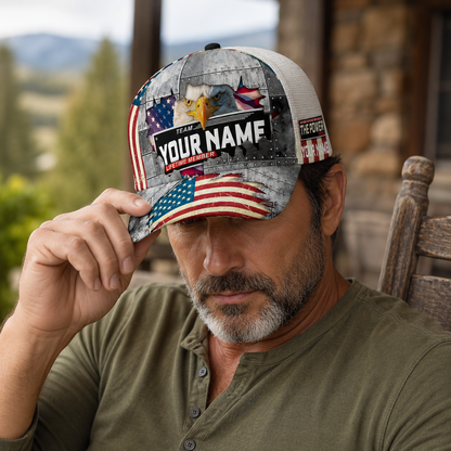 Personalized Eagle Legacy Member Baseball Cap – Custom Name Patriotic Flag Hat