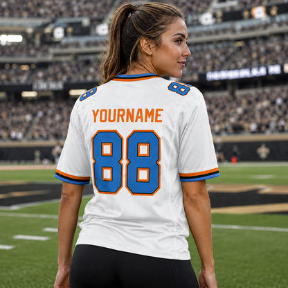 Personalized Blue Blaze Football Jersey – Custom Name & Number Game Day Shirt - GFN01FJ004