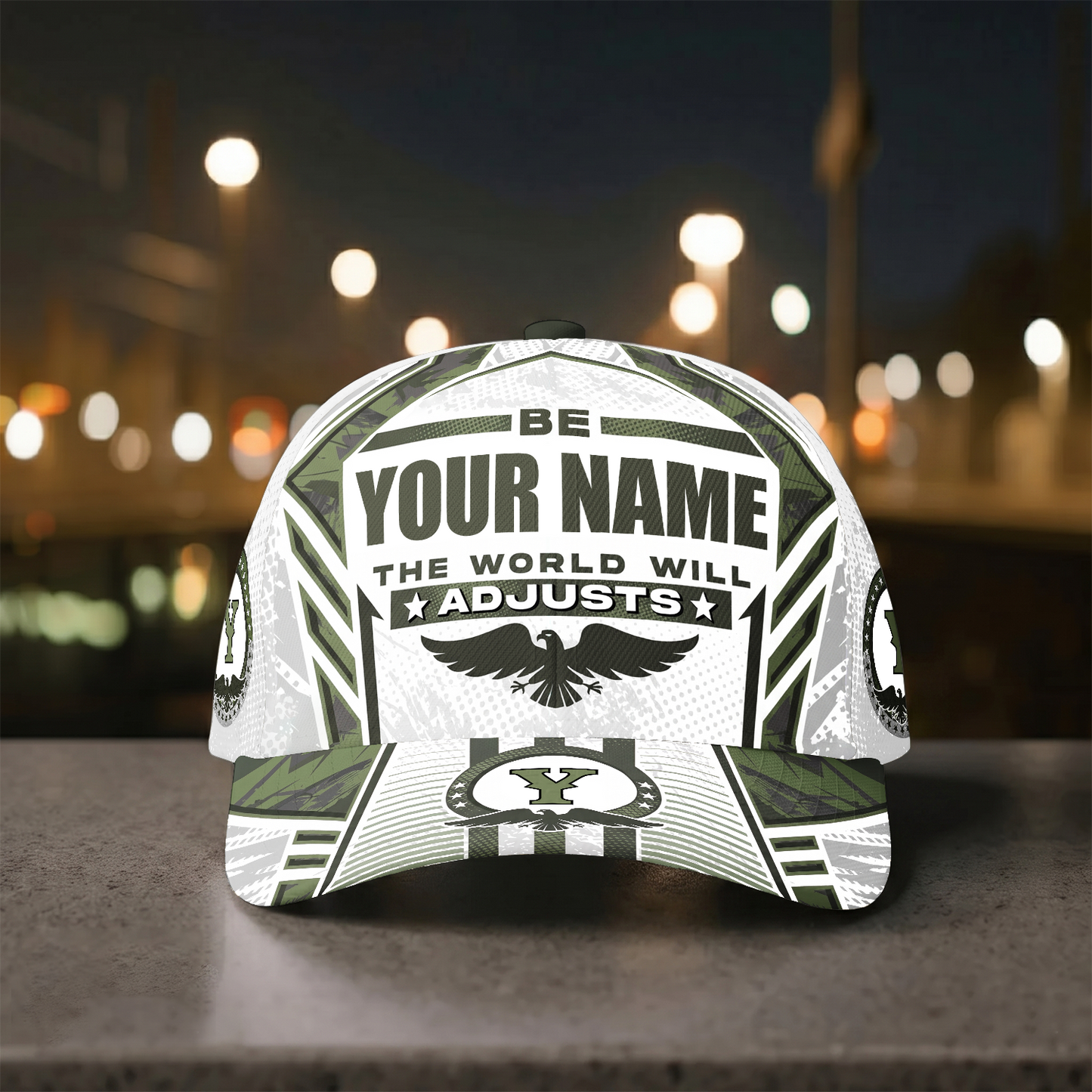 Custom Name World Adjusts Cap – Personalized Bold Graphic Hat