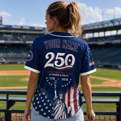 Personalized Liberty Navy 250 Baseball Jersey – Custom Name America Freedom Shirt - GFN01BJ005