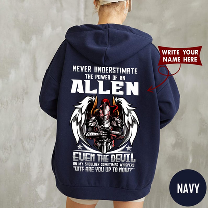 NEVER UNDERESTIMATE THE POWER OF AN ALLEN EVEN THE DEVIL ON MY SHOULDER SOMETIMES WHISPERS WTF ARE YOU UP TO NOW?