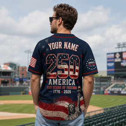 Personalized Liberty Wave 250 Baseball Jersey – Custom Name America Freedom Shirt - GFN01BJ003