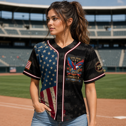 Personalized Midnight Patriot 250 Baseball Jersey – Custom Name America Freedom Shirt - GFN01BJ002
