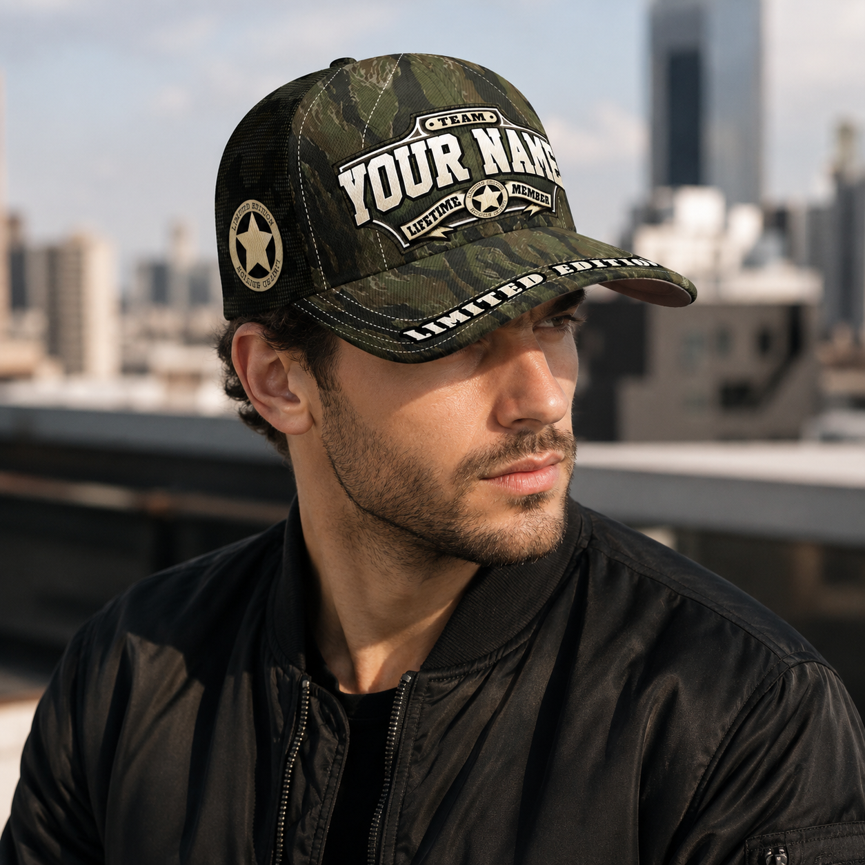 Personalized Lifetime Member Camo Trucker Cap – Custom Name Limited Edition Hat