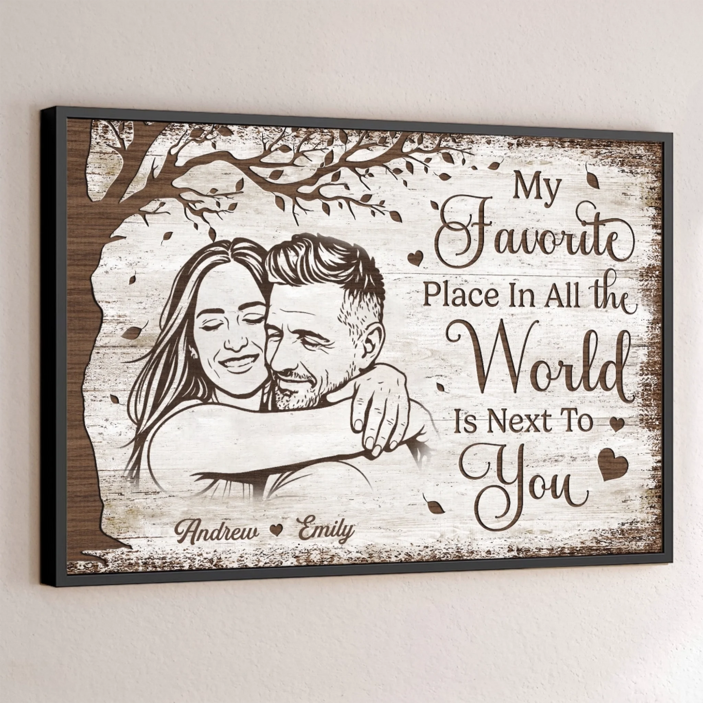 Custom Photo Horizontal Poster - Personalized Anniversary Wedding Gifts For Husband And Wife, Him And Her - Love Grows With You