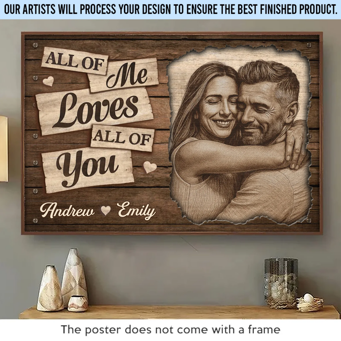 Custom Photo Horizontal Poster - Personalized Anniversary Wedding Gifts For Husband And Wife, Him And Her - You Make My Days Lighter
