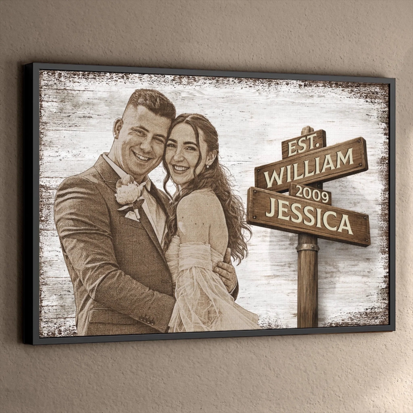 Custom Photo Horizontal Poster - Personalized Anniversary Wedding Gifts For Husband And Wife, Him And Her - Love Chosen Again Today