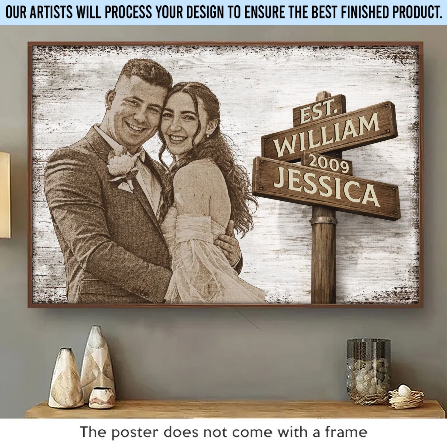 Custom Photo Horizontal Poster - Personalized Anniversary Wedding Gifts For Husband And Wife, Him And Her - Love Chosen Again Today