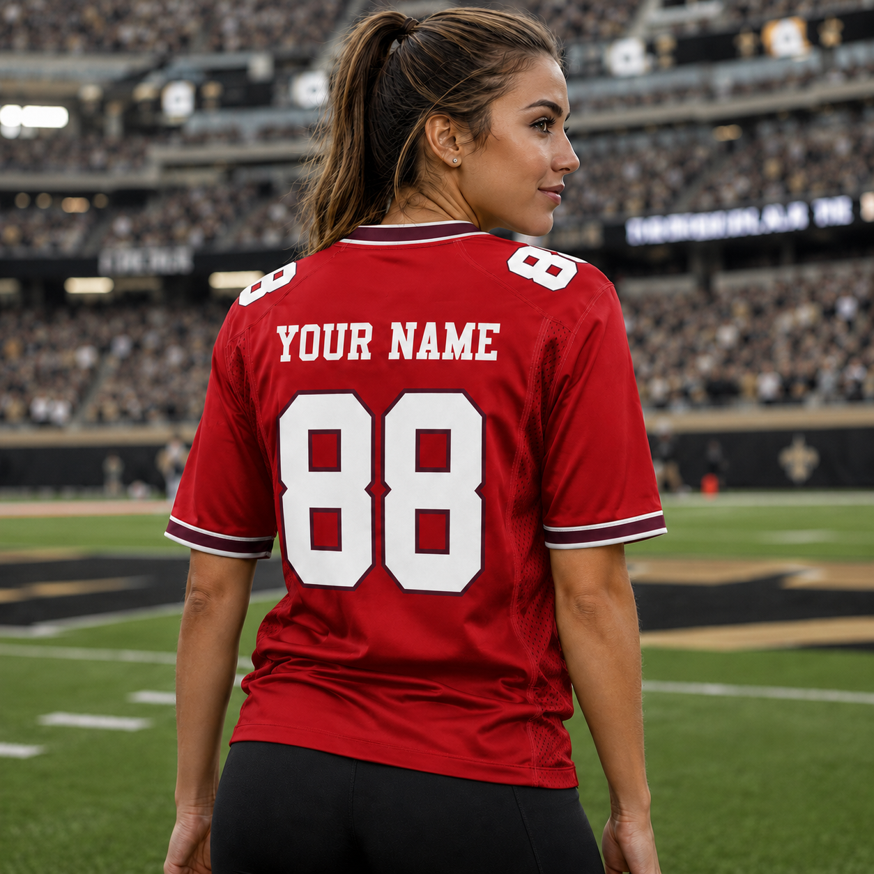 Personalized Crimson Legacy Football Jersey – Custom Name & Number Game Day Shirt - GFN01FJ003