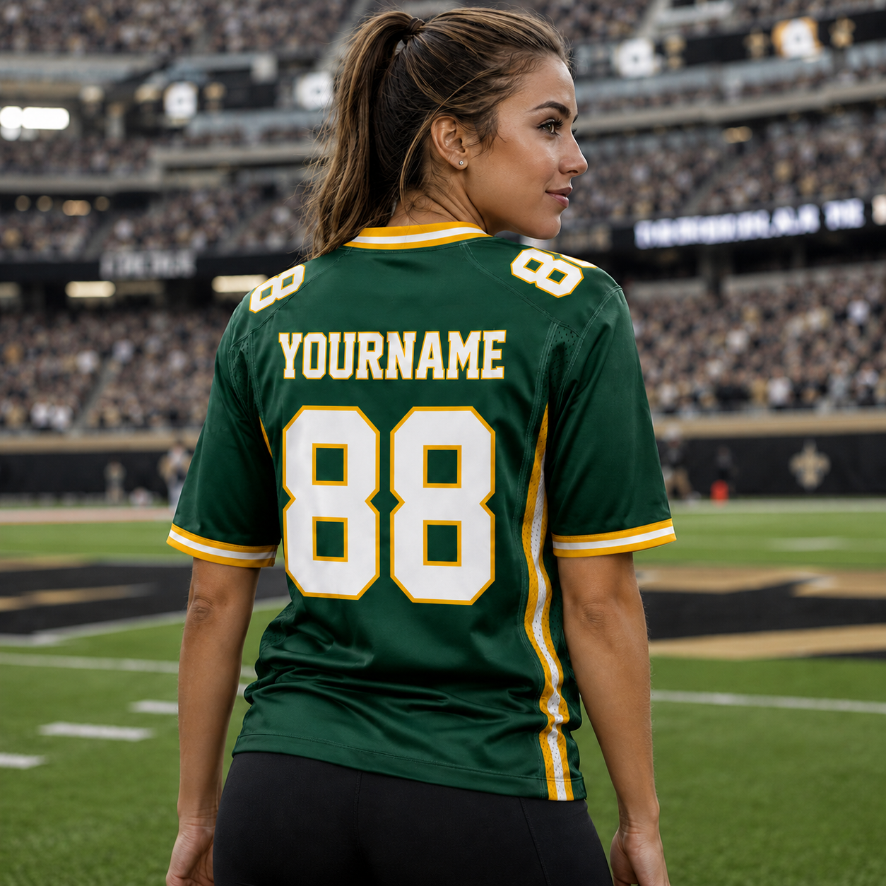 Personalized Forest Gold Football Jersey – Custom Name & Number Game Day Shirt - GFN01FJ002