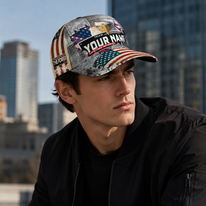 Personalized Eagle Legacy Member Baseball Cap – Custom Name Patriotic Flag Hat