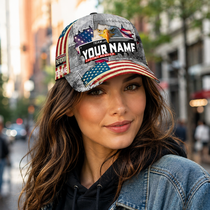 Personalized Eagle Legacy Member Baseball Cap – Custom Name Patriotic Flag Hat