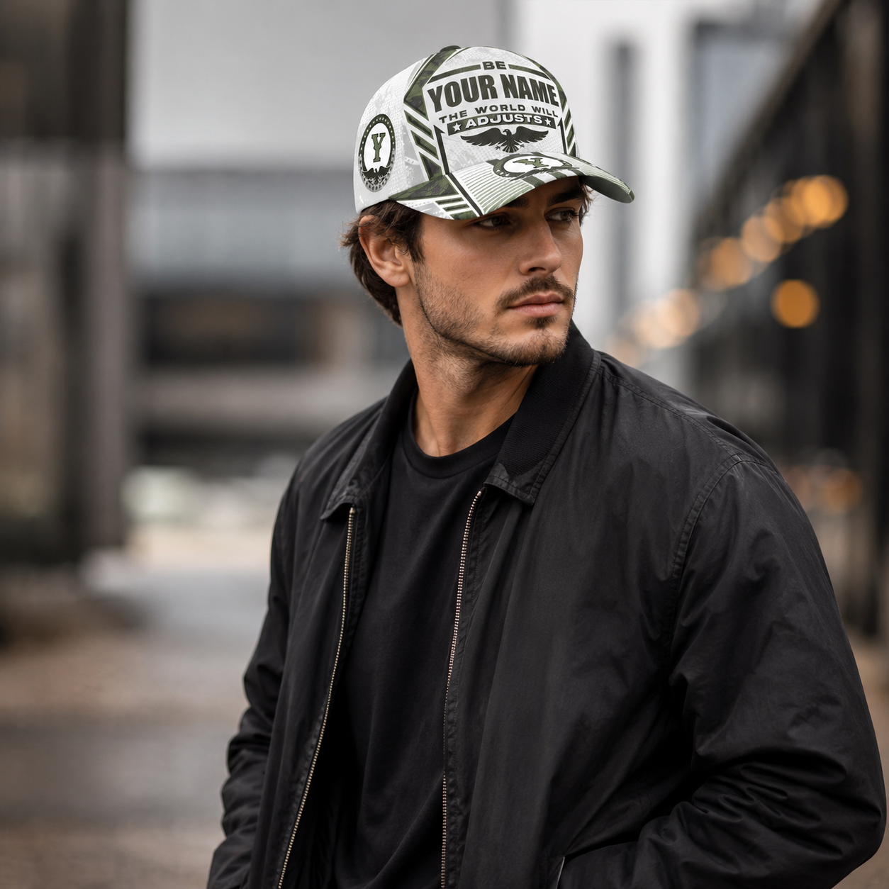Custom Name World Adjusts Cap – Personalized Bold Graphic Hat