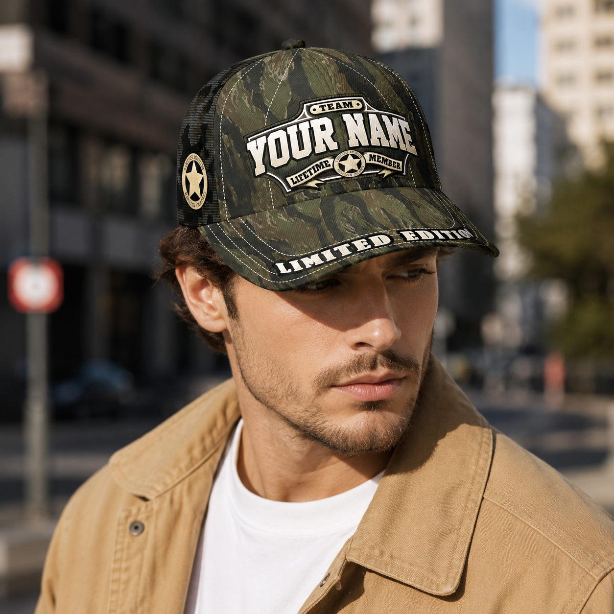 Personalized Lifetime Member Camo Trucker Cap – Custom Name Limited Edition Hat