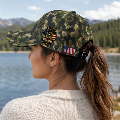 Personalized 250 Years Freedom Camo Cap – Custom Name Patriotic Eagle Hat
