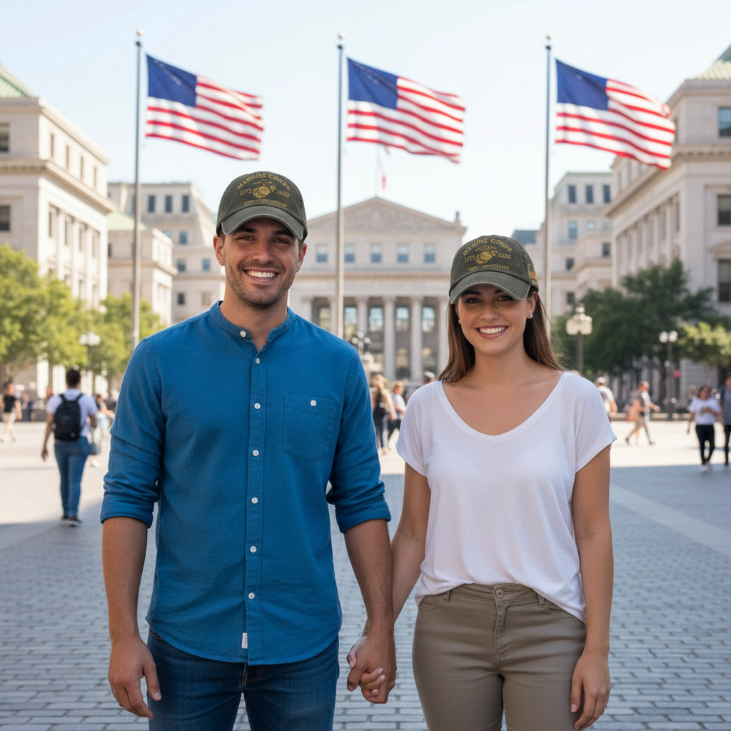 Custom Name Marine Corps 250th Birthday Hat – 1775–2025 USMC Eagle Globe Anchor Embroidered Cap, Personalized Gift for Veterans