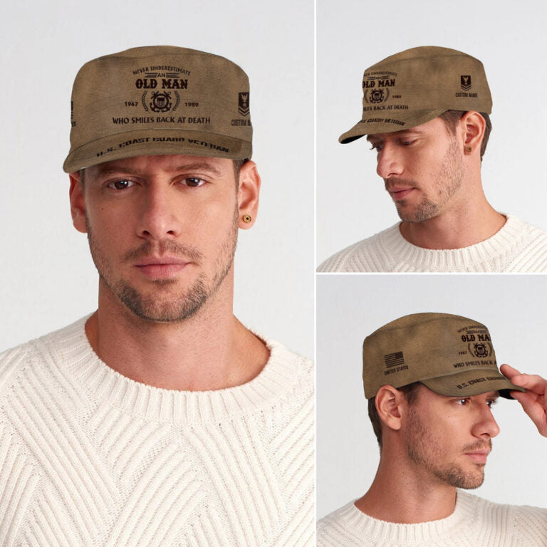 Personalized US Veteran Cap - Military Cap - Who Smiles Back At Death