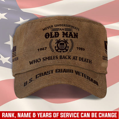 Personalized US Veteran Cap - Military Cap - Who Smiles Back At Death