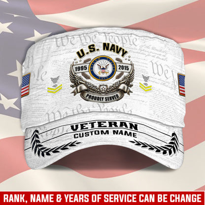 Personalized US Veteran Cap - Military Cap - Proudly Served