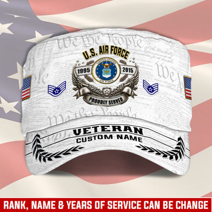 Personalized US Veteran Cap - Military Cap - Proudly Served