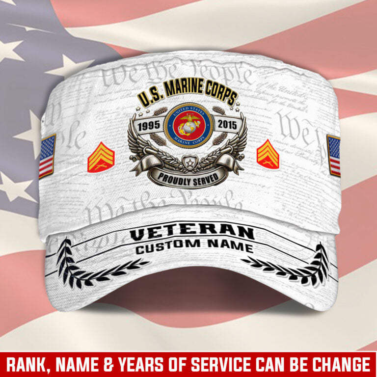 Personalized US Veteran Cap - Military Cap - Proudly Served