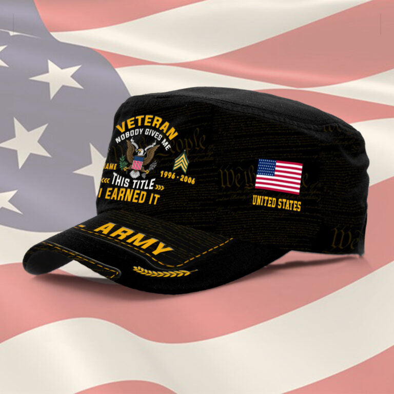 Personalized US Veteran Cap - Military Cap - This Title I Earned It