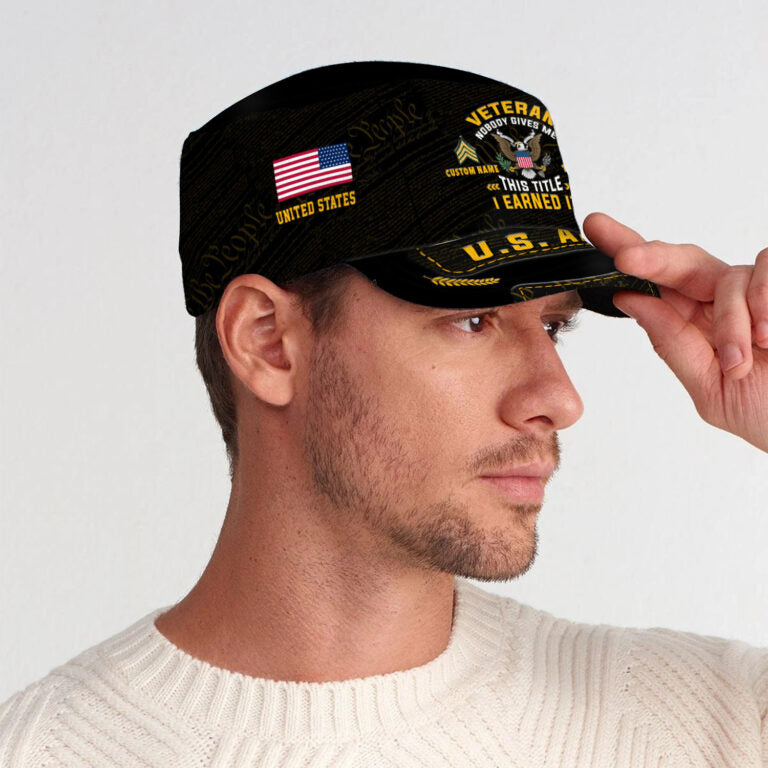 Personalized US Veteran Cap - Military Cap - This Title I Earned It