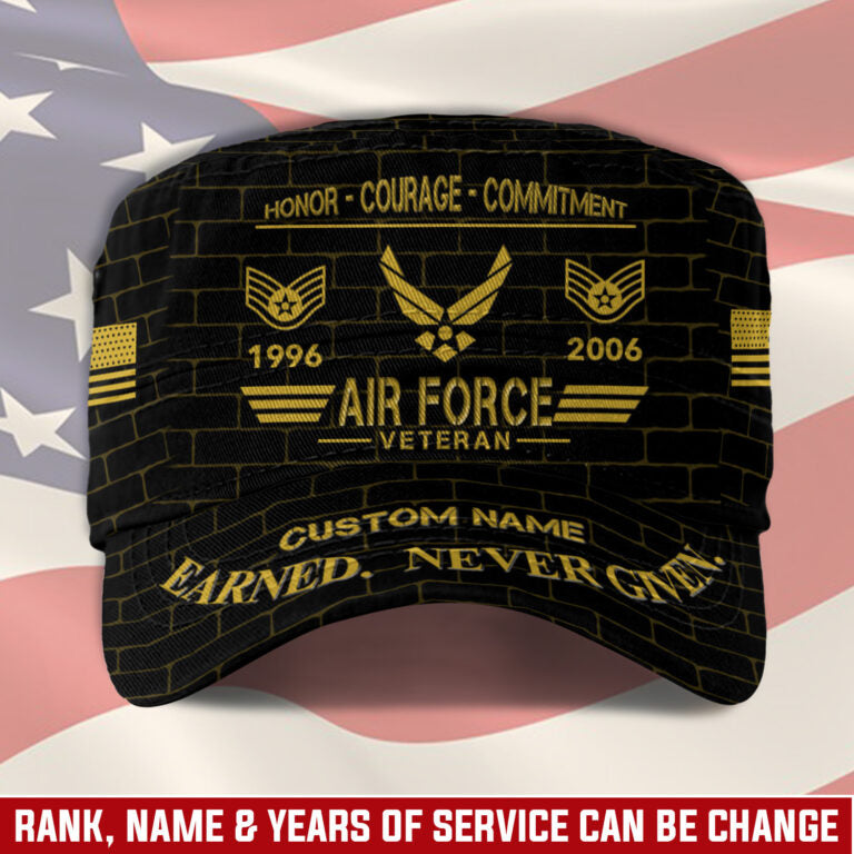 Personalized US Veteran Cap - Military Cap - Earned Never Given