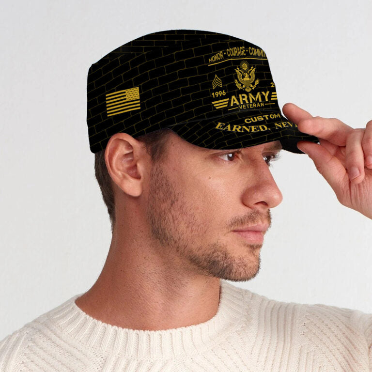 Personalized US Veteran Cap - Military Cap - Earned Never Given