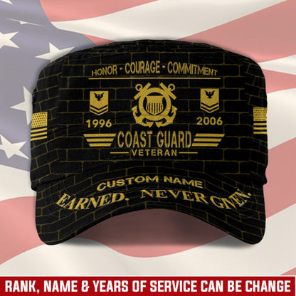 Personalized US Veteran Cap - Military Cap - Earned Never Given