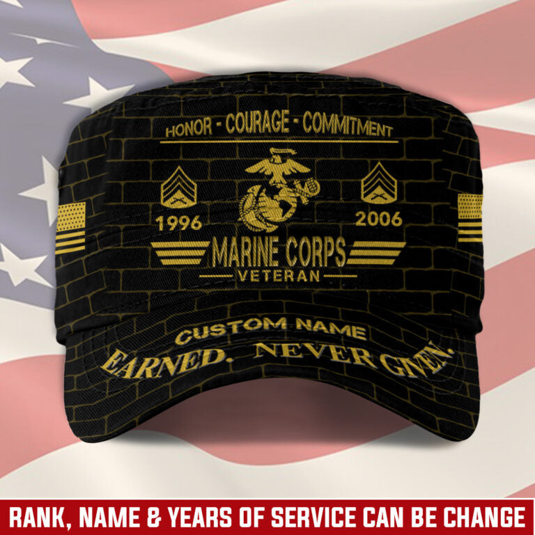 Personalized US Veteran Cap - Military Cap - Earned Never Given