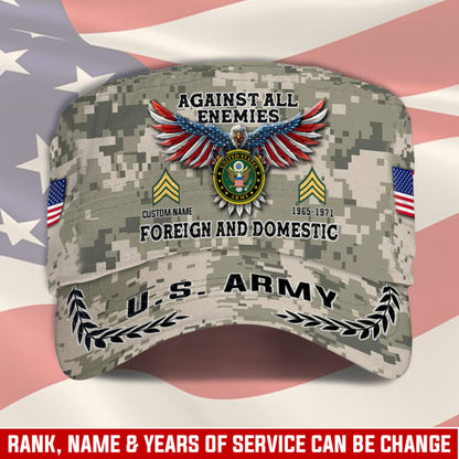 Personalized US Veteran Cap - Military Cap - Foreign And Domestic