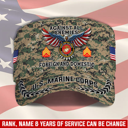 Personalized US Veteran Cap - Military Cap - Foreign And Domestic
