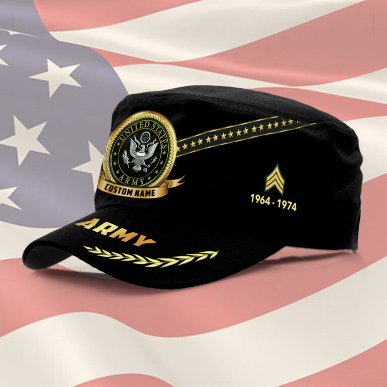 Personalized US Veteran Cap - Military Cap - Land Of The Free, Because Of The Brave