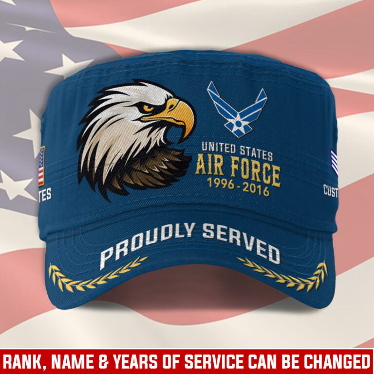 Personalized US Veteran Cap - Military Cap - E 8 Gold