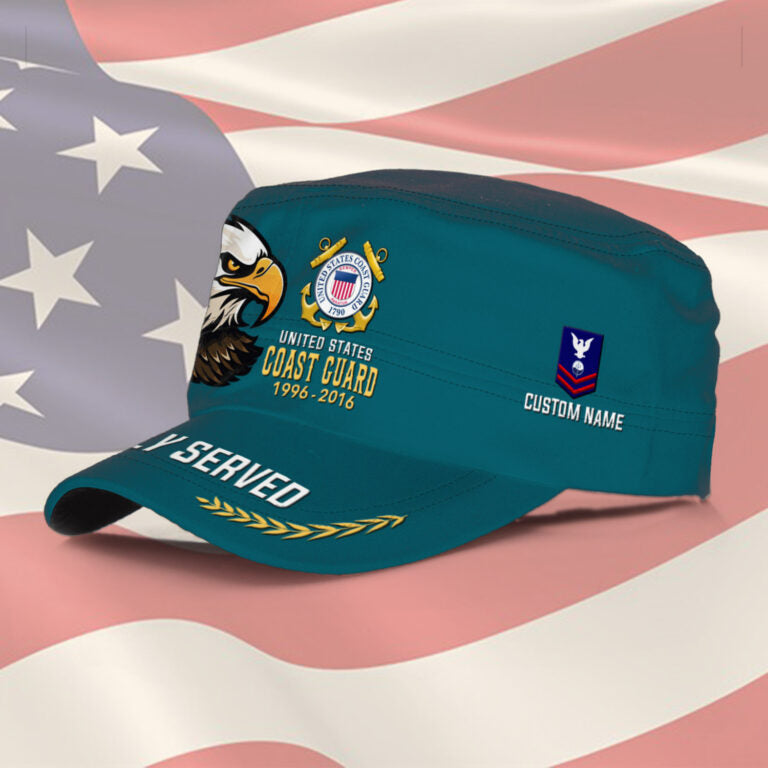 Personalized US Veteran Cap - Military Cap - E 8 Gold