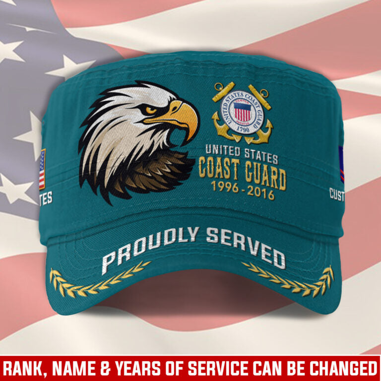 Personalized US Veteran Cap - Military Cap - E 8 Gold