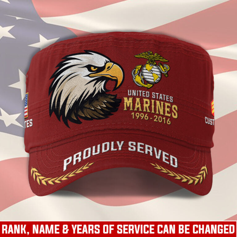 Personalized US Veteran Cap - Military Cap - E 8 Gold