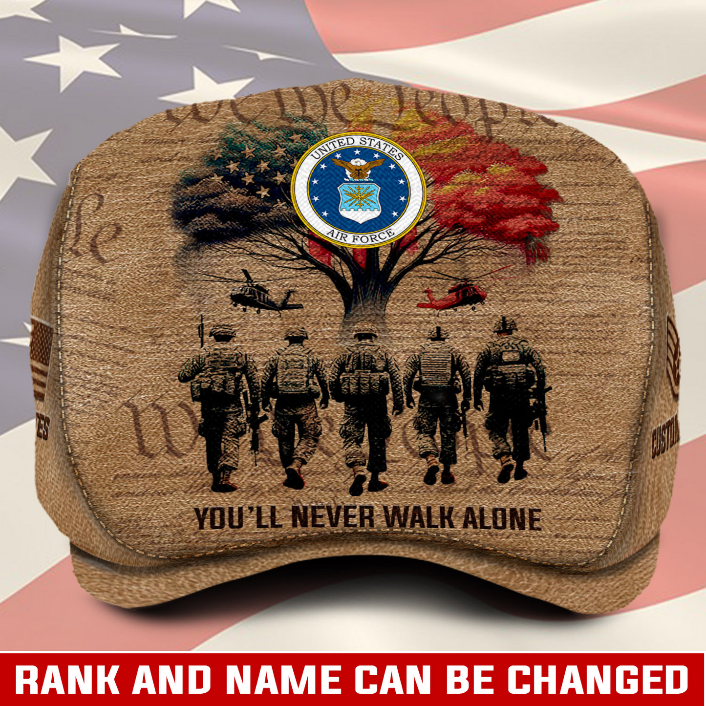 Personalized U.S. Air Force Rank Jeff Cap