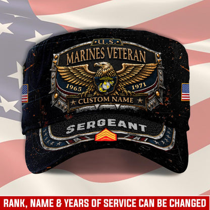 Personalized Military Veteran Hat – Custom Name, Rank & Service Years