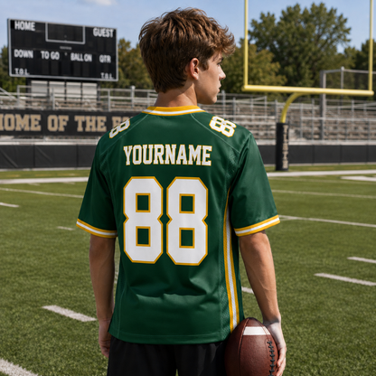 Personalized Forest Gold Football Jersey – Custom Name & Number Game Day Shirt - GFN01FJ002