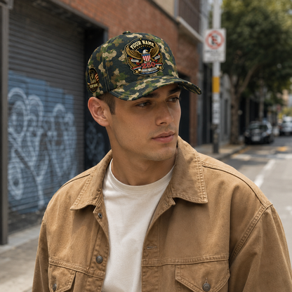Personalized 250 Years Freedom Camo Cap – Custom Name Patriotic Eagle Hat